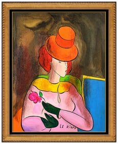 Linda Le Kinff Original Oil Painting On Board Signed Figurative Female Artwork
