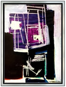 Vaclav Vytlacil Original Oil Painting Hand Signed Modern Abstract Cityscape Art