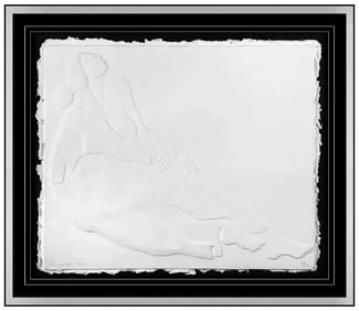 R.C. Gorman Paper Relief Sculpture Original Signed Framed Figurative Artwork