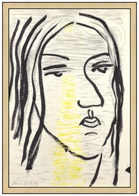 James Lechay Original Portrait Gouache Painting Signed Female Framed Artwork