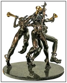 Nicole Taillon Large Original Female Figurative Bronze Music Sculpture Signed