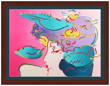 Peter Max Original Signed Color Silkscreen Flower Spectrum Large Framed Artwork