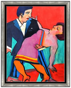 John Grillo Original Portrait Large Oil Painting Signed Dance Framed Artwork Sbo