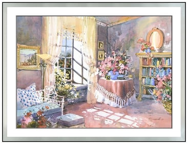 Marilyn Simandle Original Watercolor Painting Signed Framed Still Life Artwork