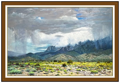 William Atkins Large Original Oil On Canvas Signed Painting Framed Landscape Art