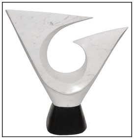 Robert Garcia Original Hand Carved Marble Sculpture Signed Large Abstract Art