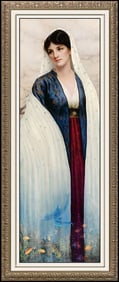 Manaz Large Hand Embellished Giclee On Canvas Signed Female Portrait Love Art