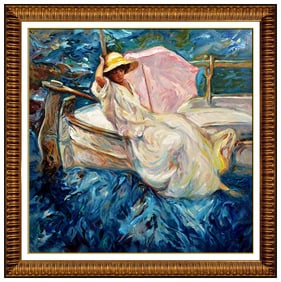 Jose Royo Large Color Serigraph On Board Panel Female Portrait Signed Art Calma