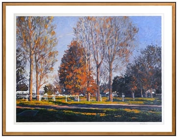 Gary Bowling Large Original Oil Painting Signed Framed Rural Landscape Artwork