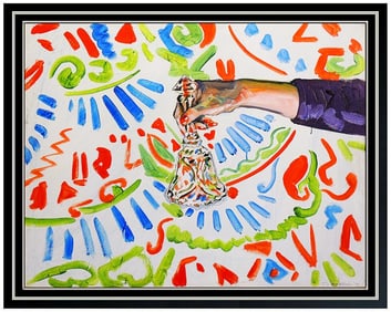 Tom Christopher Large Original Acrylic Painting On Canvas Signed Modern Artwork