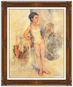 Antonio Gonzalez Collado Original Music Ballet Dance Oil Painting Signed Framed Canvas