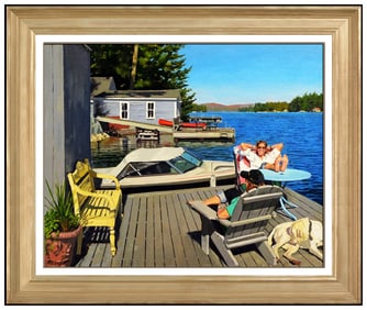 William B Hoyt Original New England Landscape Oil Painting Signed Framed Canvas