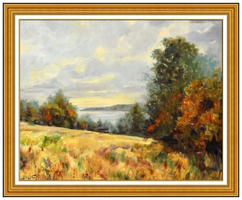John Caggiano Original Hill Landscape Oil Painting Signed Framed Canvas