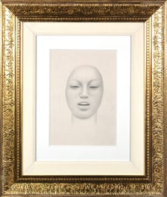 Gustavo Montoya Original Mexican Portrait Graphite Drawing Signed Framed Art