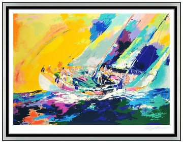 Leroy Neiman Original Hawaiian Sailing Large Hand-Signed Serigraph Sports Framed Art