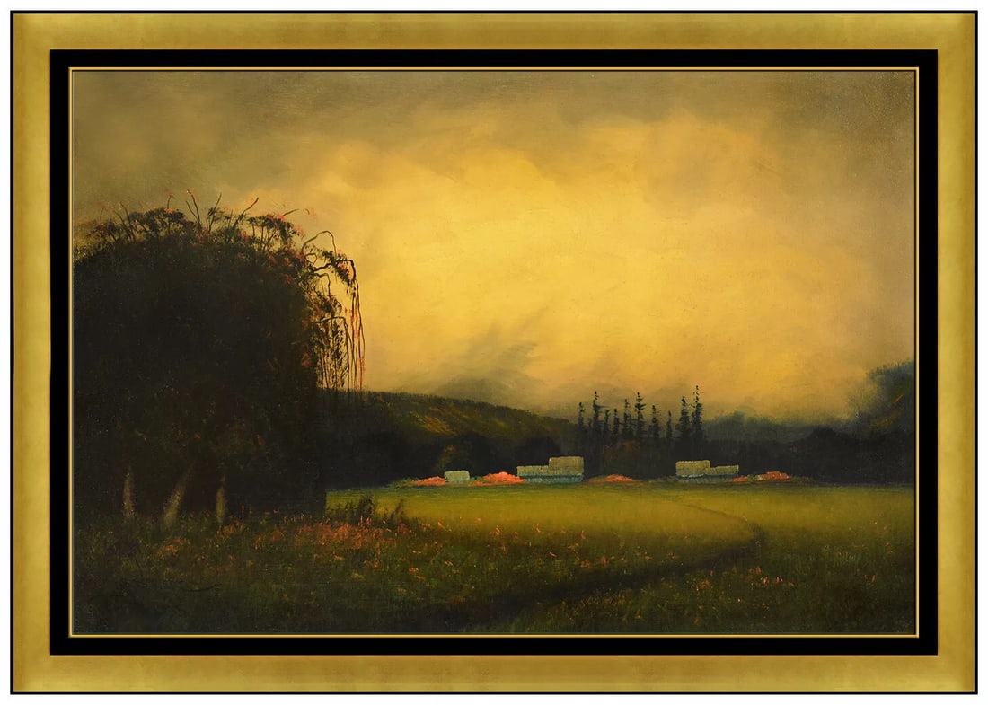 James Everett Stuart Original California Landscape Oil Painting Signed Framed Board (1 of 5)