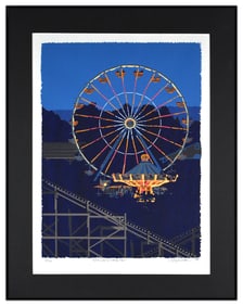 J. Douglas Vokes Nite Lites at Dorney Park Original Signed Color Serigraph Pop Art Framed