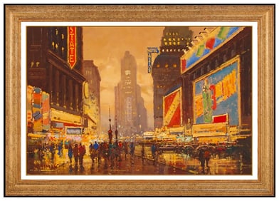 Willem Heytman Original New York Cityscape Oil Painting Signed Framed Canvas
