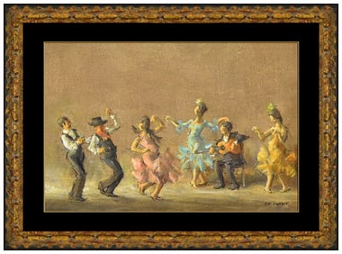 Lee Jackson Original Salsa Dance Music Oil Painting Signed Framed Board