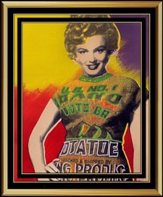 Steve Kaufman Original Marilyn Monroe Playboy Oil Painting Signed Framed Canvas
