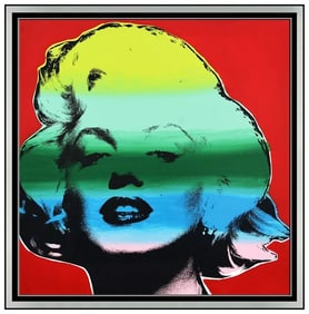 Steve Kaufman Original Marilyn Monroe Embellished Screenprint Signed Framed Canvas