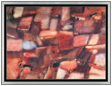 Michael Loew Original Modern Abstract Watercolor Painting Signed Framed Art