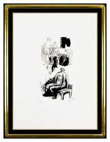 Henry Moore Woman Seated Fireside Original Hand-Signed Lithograph Sculpture Framed Art