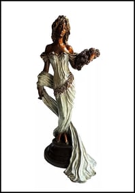 Ira Reines Original Female Figurative Bronze Sculpture Signed Art Deco Artwork