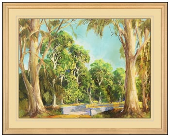 George Demont Otis Original Landscape Pastel Painting Signed Framed Artwork