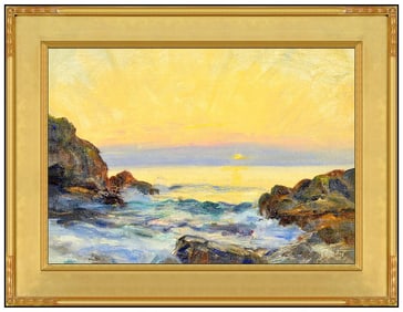 Howard Russell Butler Original Seascape Oil Painting Signed Framed Canvas Board