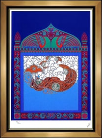 Erte Russian Fairy Tale Original Hand-Signed Serigraph Art Deco Costume Design Framed
