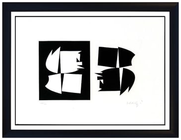Victor Vasarely Original Hand-Signed Etching Modern Op Art Illusion Framed Artwork