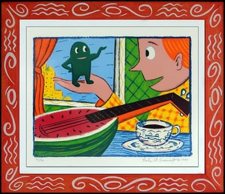 Rodney Greenblat Mr Whatever Original Signed Color Serigraph Animation Framed Art