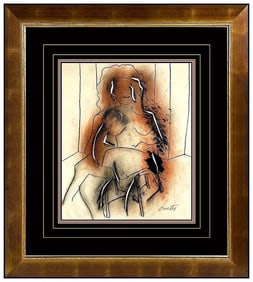 Tony Curtis Original Female Figurative Acrylic Painting Signed Modern Framed Art
