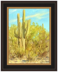 Stephen Day Original Desert Landscape Oil Painting Signed Framed Board