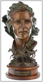 Grant Speed The Lone Defender Original Signed Bronze Female Portrait Sculpture Art