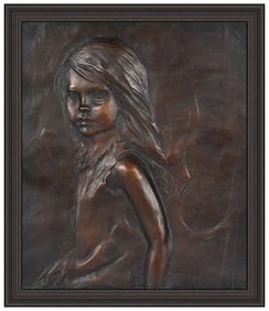 Glenna Goodacre Annie Original Signed Bronze Figure Relief Sculpture Artwork