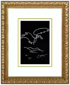 Georges Braque La Nuit La Faim Original Hand-Signed Bird Landscape Lithograph Framed