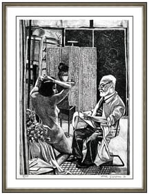 Red Grooms Henri Matisse In His Studio Original Hand-Signed Lithograph Framed Art