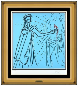 Salvador Dali Thomas Original Hand-Signed Embossed Lithograph Print Framed Art