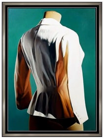 Alberto Magnani Large Original Modern Fashion Oil Painting Signed Framed Canvas
