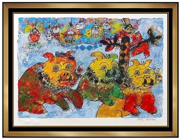 Theo Tobiasse Le Biquette Original Hand-Signed Large Color Lithograph Hans Andersen Art