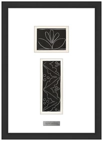 Henri Matisse Visages Original Signed 2 Linocuts Abstract Flower Framed Artwork