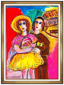 Zamy Steynovitz Original Portrait Modern Oil Painting Signed Framed Canvas