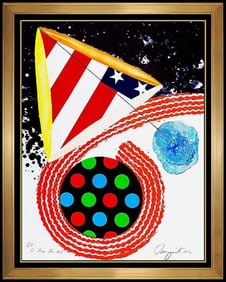 James Rosenquist Original Signed Color Lithograph Patriotic American Framed Art