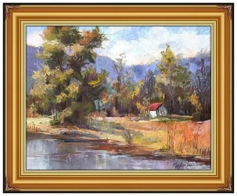 Mary Ann Davis Original Autumn Landscape Pastel Painting Signed Framed Artwork