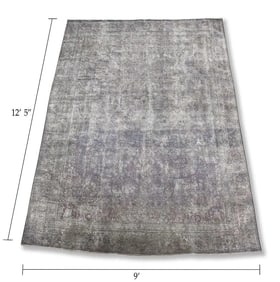 Vintage Early 20th Century Handmade Persian Tabriz Wool Rug Multicolor Floral 9' x 12'5"