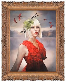 Melissa Forman Original Female Portrait Oil Painting Signed Framed Board