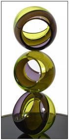 John Kiley Large Original Hand-Blown Color Glass Sculpture Signed Modern Artwork