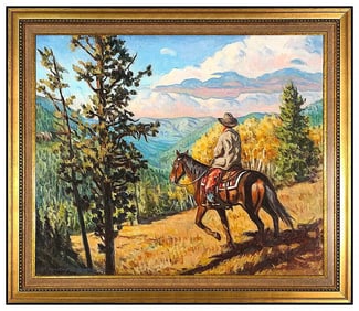 Buckeye James C Blake Original Western Landscape Oil Painting Signed Framed Canvas